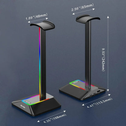 Support Casque RGB Noir - ModuloDesk
