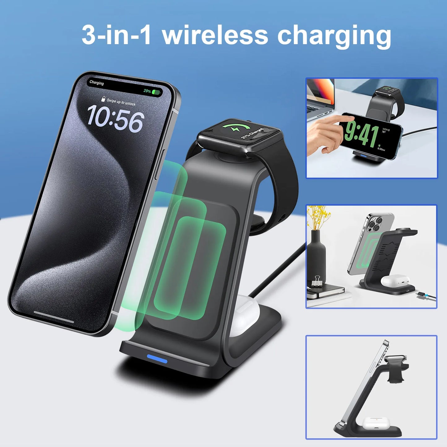 Station De Charge 3 en 1 Compact - ModuloDesk