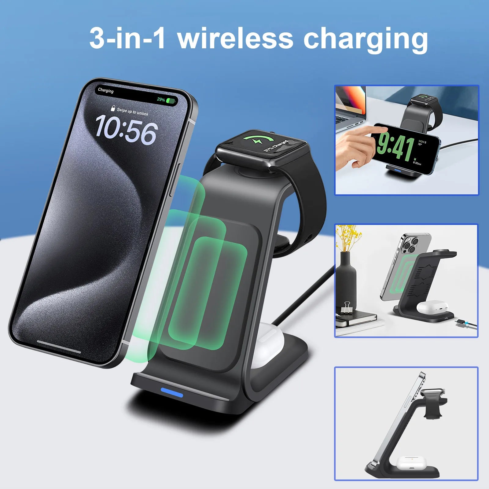 Station De Charge 3 en 1 Compact - ModuloDesk