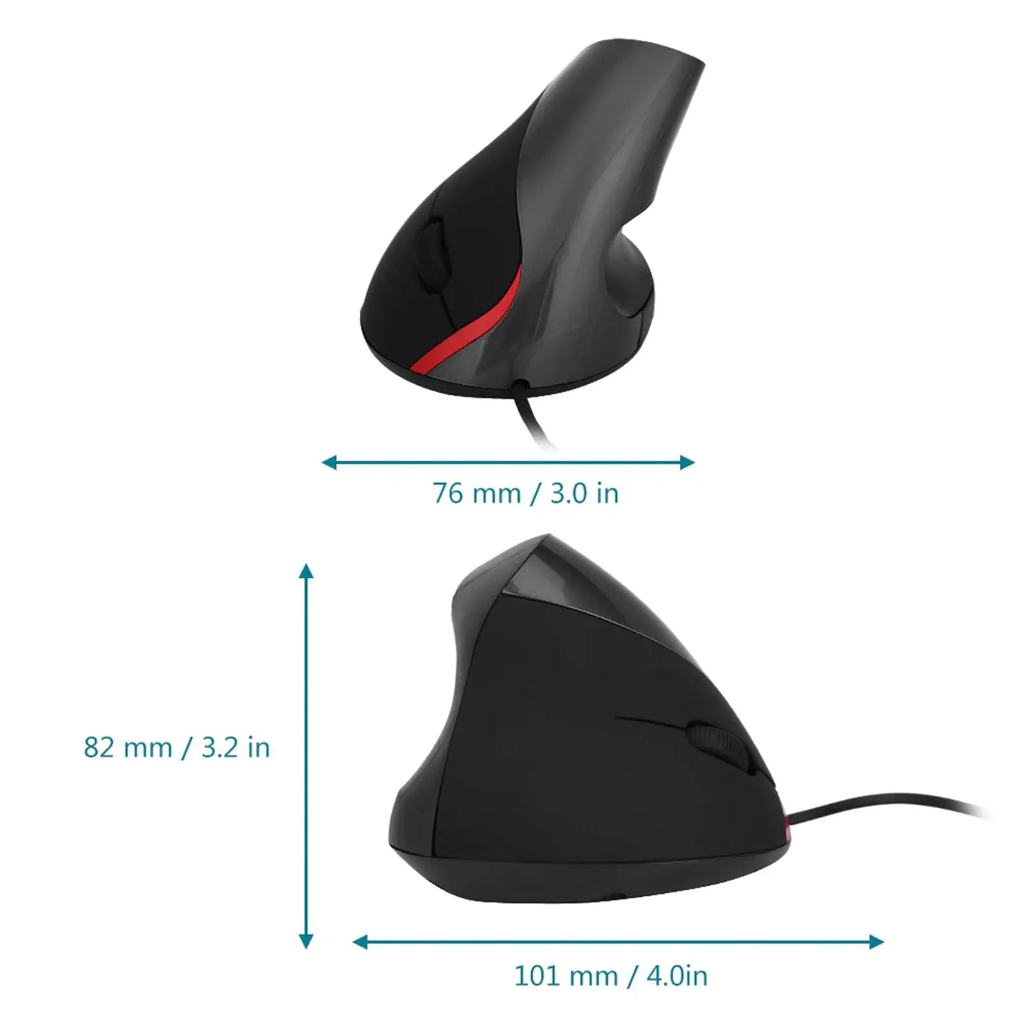Souris Verticale Filaire Noir ModuloDesk