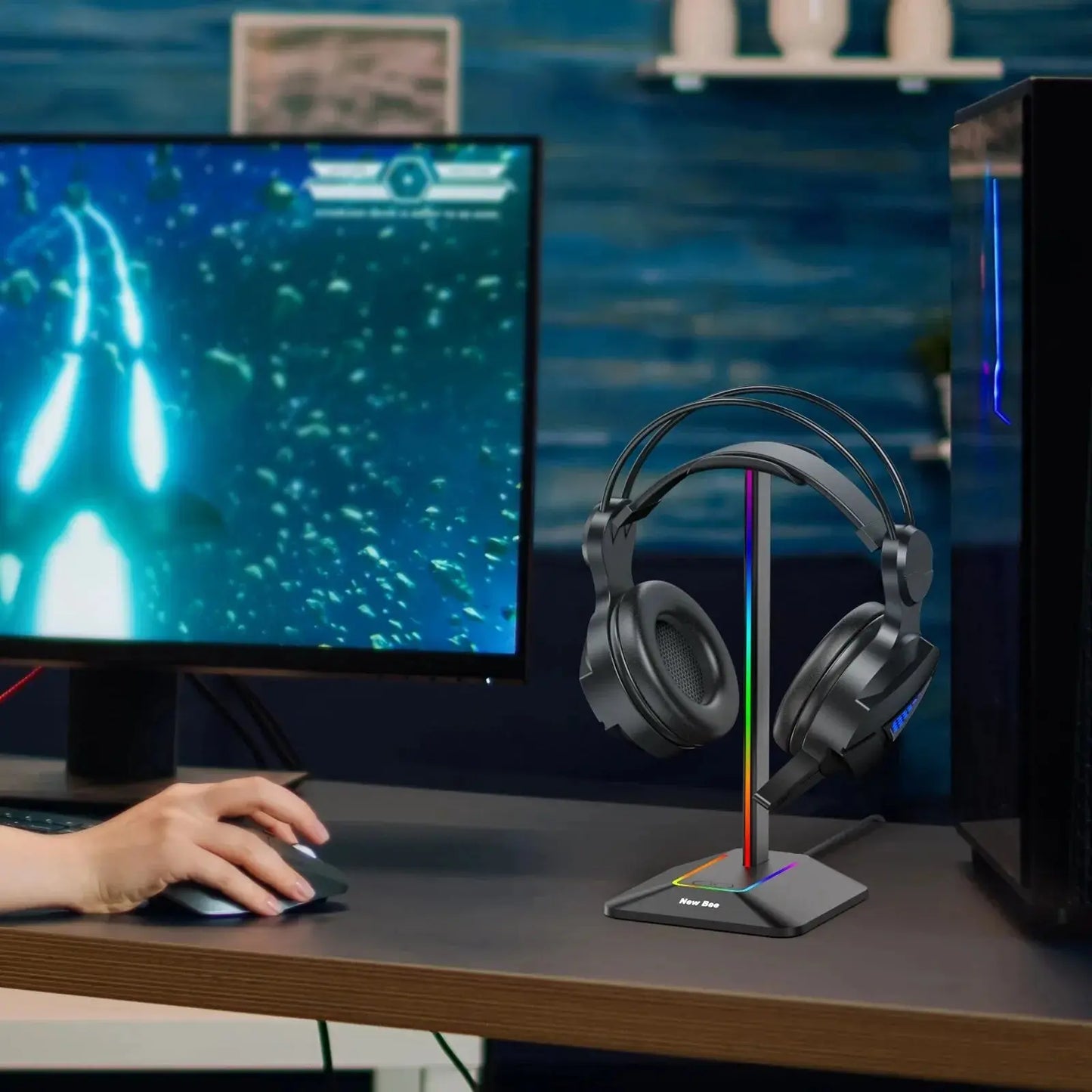 Support Casque RGB Noir - ModuloDesk