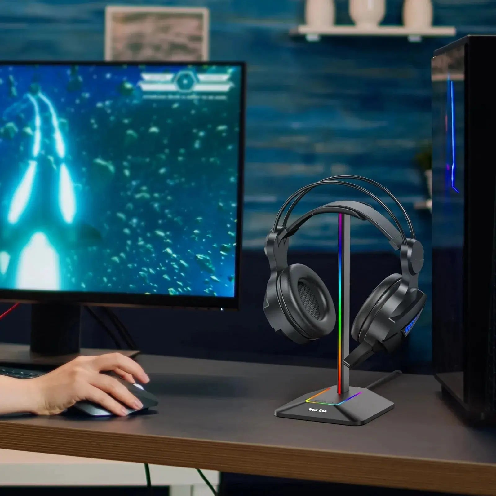 Support Casque RGB Noir - ModuloDesk