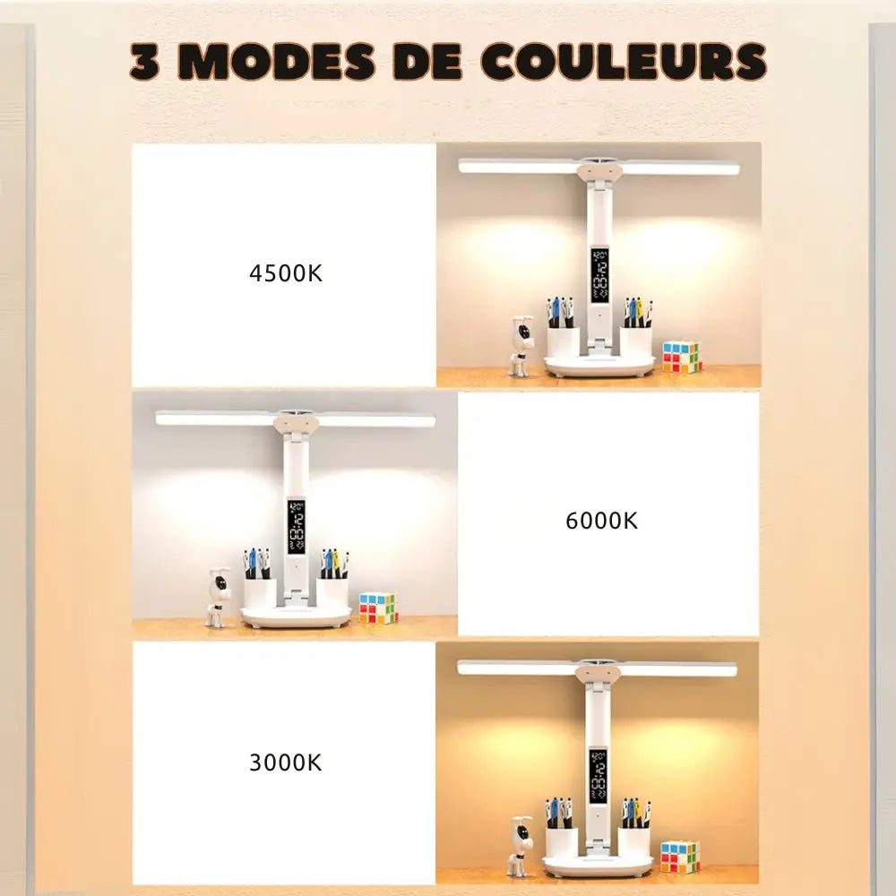 Lampe De Bureau LED 2 Branches Avec Ecran - ModuloDesk